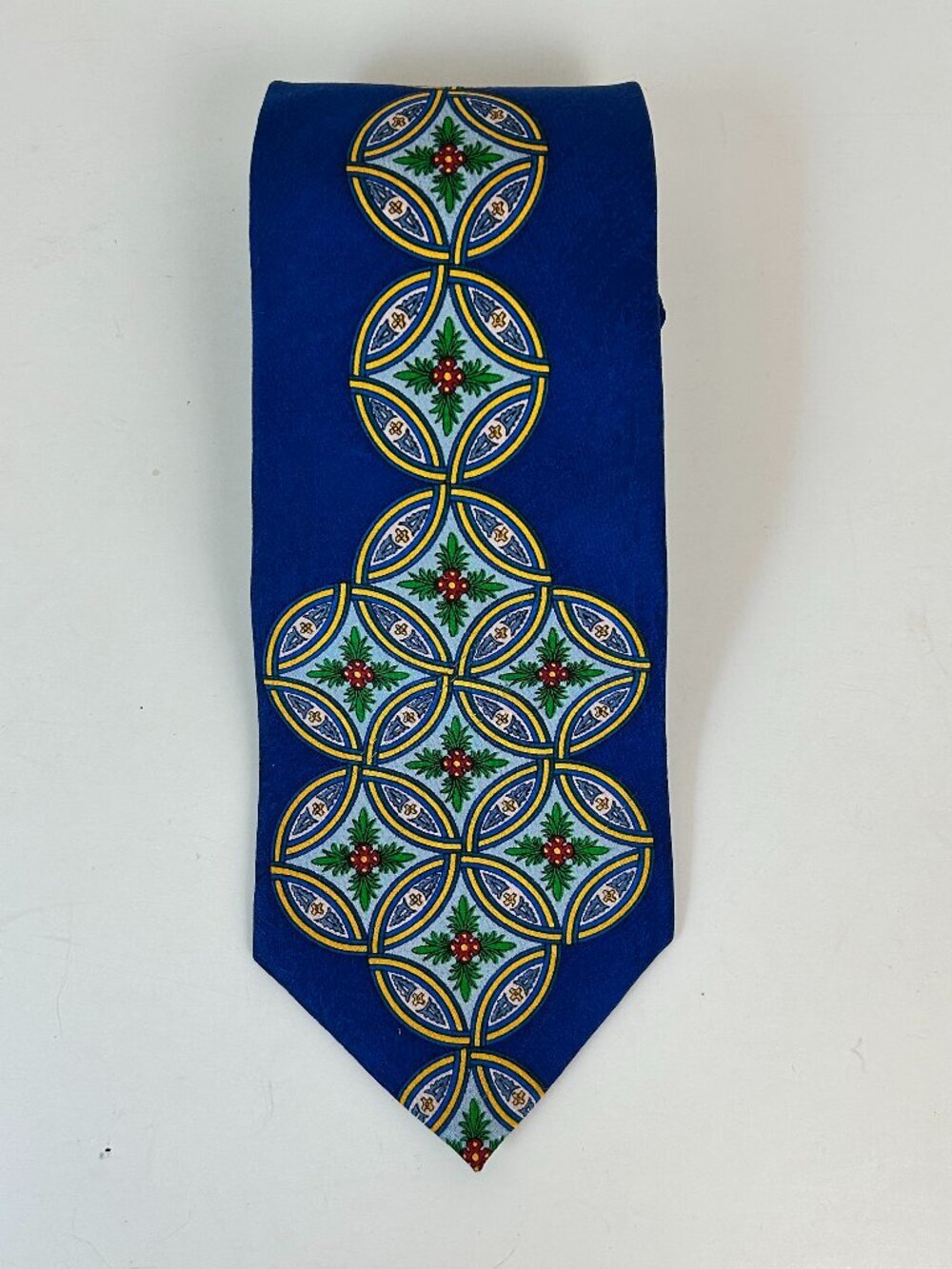 Vintage 90's Rush Limbaugh No Boundaries Collection Tie Blue Silk Geometric